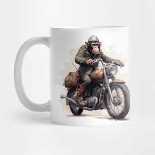 Monkey Biker Retro Motorcycle Mug